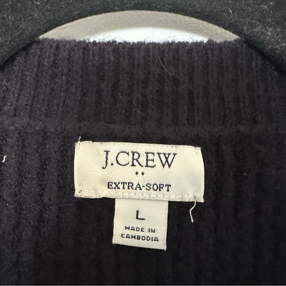 J. Crew Supersoft Wool Crewneck Sweater Womens Large Black - Picture 4 of 7